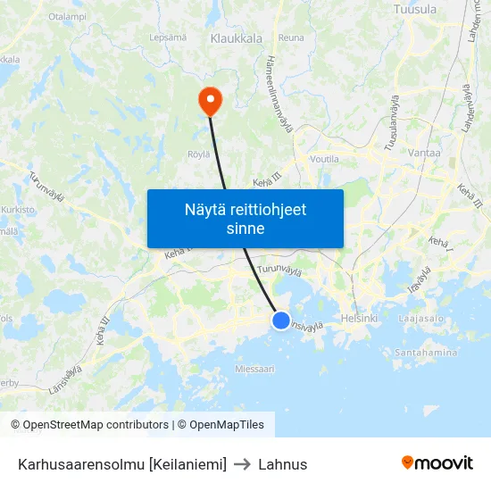 Karhusaarensolmu [Keilaniemi] to Lahnus map