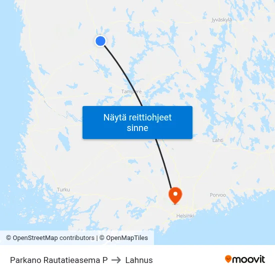 Parkano Rautatieasema P to Lahnus map