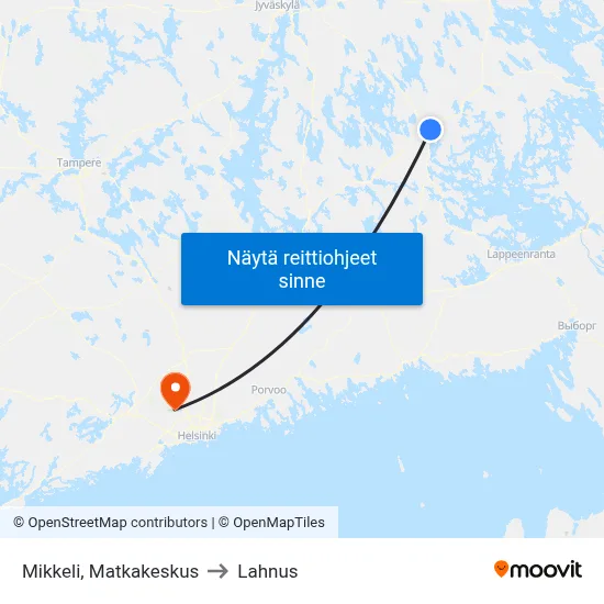 Mikkeli, Matkakeskus to Lahnus map
