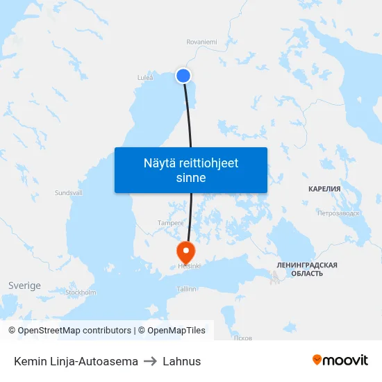 Kemin Linja-Autoasema to Lahnus map