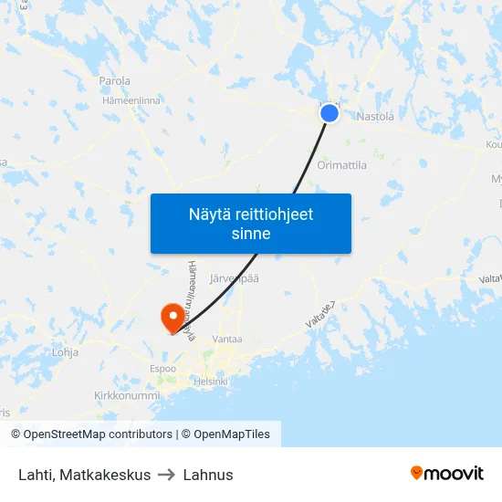 Lahti, Matkakeskus to Lahnus map