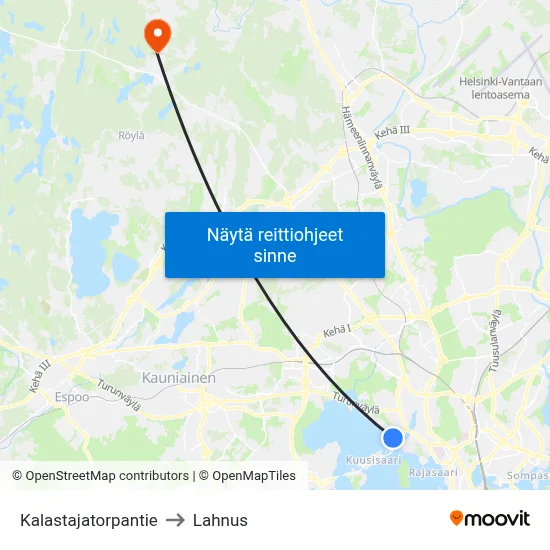 Kalastajatorpantie to Lahnus map