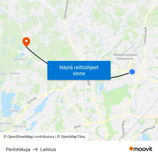 Perintökuja to Lahnus map