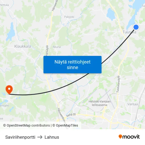 Saviriihenportti to Lahnus map