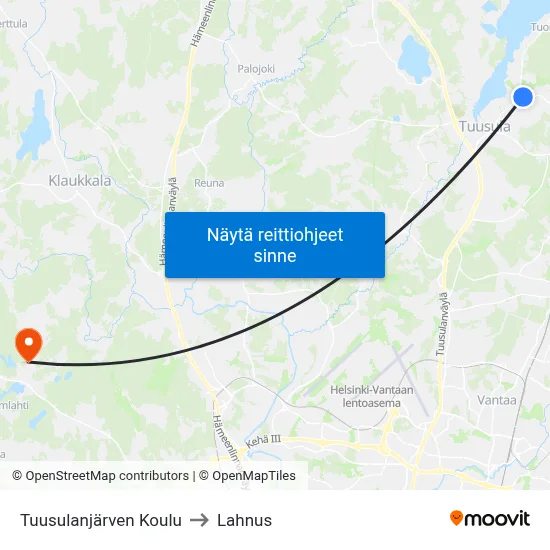 Tuusulanjärven Koulu to Lahnus map