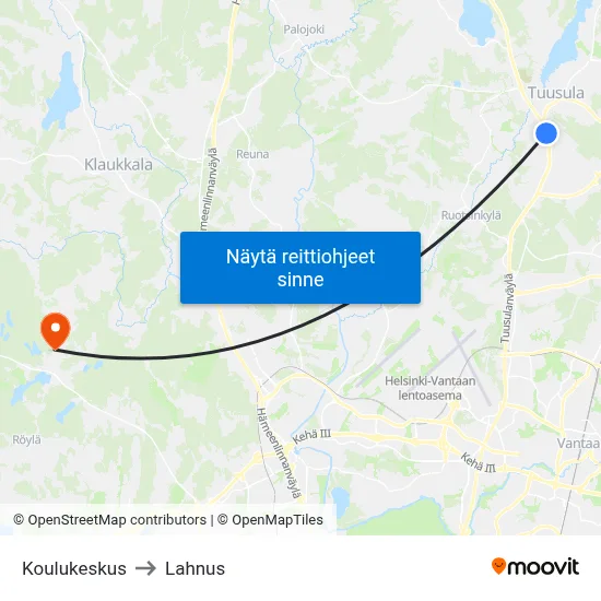 Koulukeskus to Lahnus map