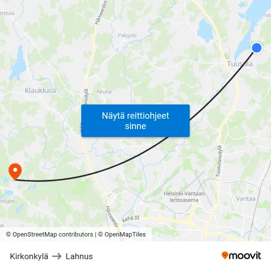 Kirkonkylä to Lahnus map