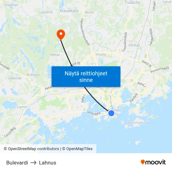Bulevardi to Lahnus map