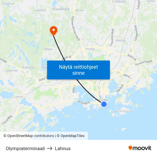 Olympiaterminaali to Lahnus map