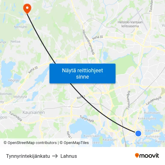 Tynnyrintekijänkatu to Lahnus map