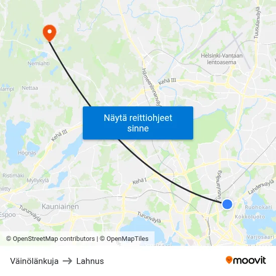 Väinölänkuja to Lahnus map