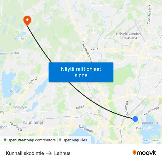 Kunnalliskodintie to Lahnus map