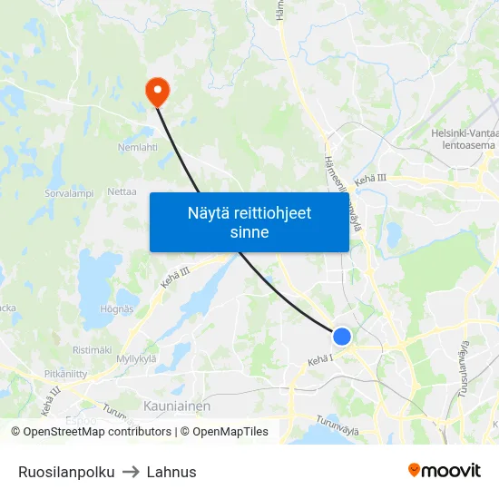 Ruosilanpolku to Lahnus map