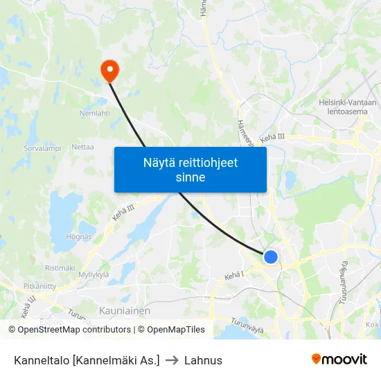 Kanneltalo [Kannelmäki As.] to Lahnus map