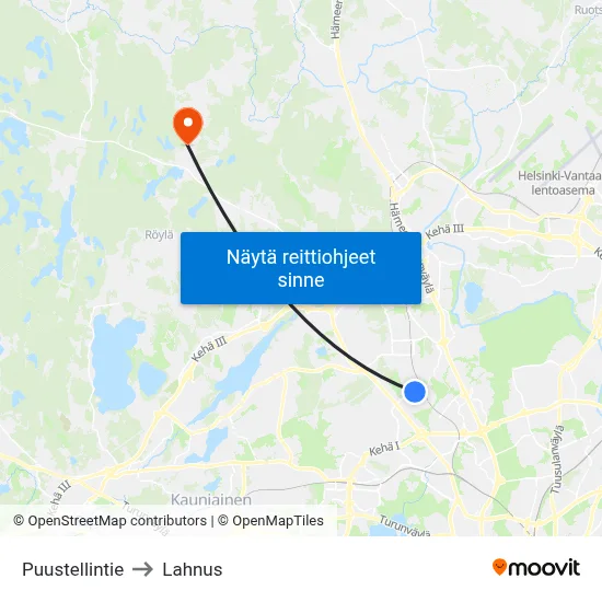 Puustellintie to Lahnus map