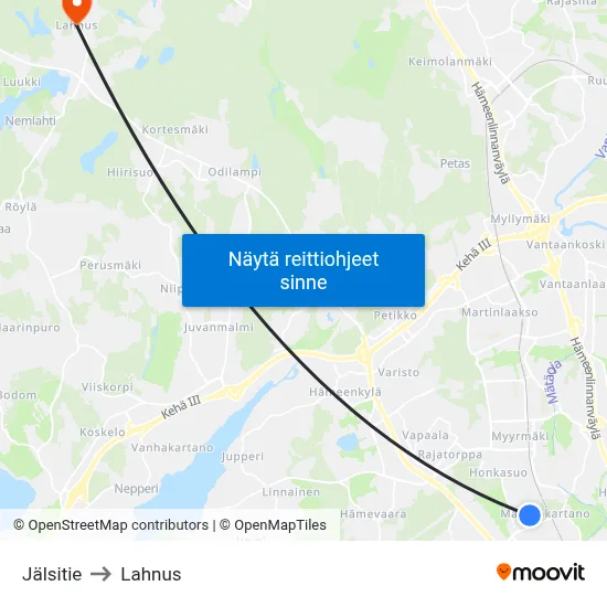Jälsitie to Lahnus map