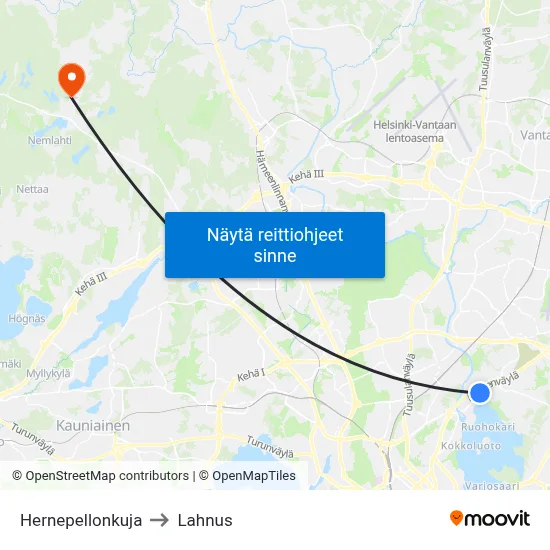 Hernepellonkuja to Lahnus map