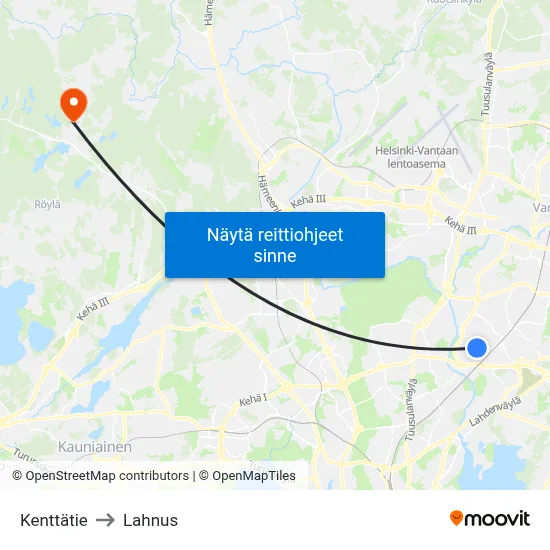 Kenttätie to Lahnus map