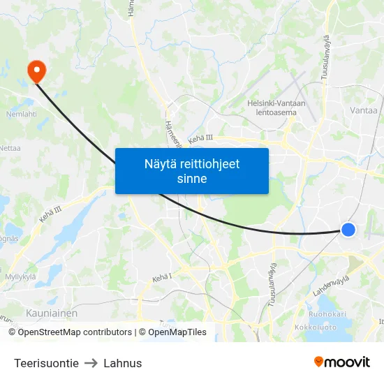 Teerisuontie to Lahnus map