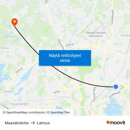 Maasälväntie to Lahnus map
