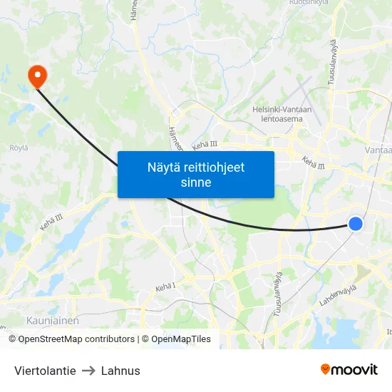 Viertolantie to Lahnus map