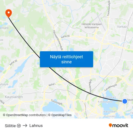 Siilitie Ⓜ️ to Lahnus map
