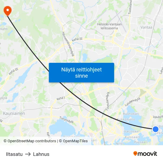 Iltasatu to Lahnus map