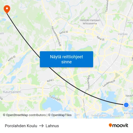 Porolahden Koulu to Lahnus map