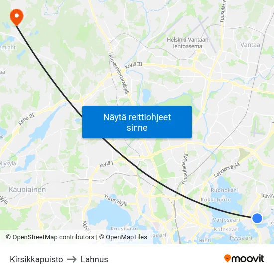 Kirsikkapuisto to Lahnus map