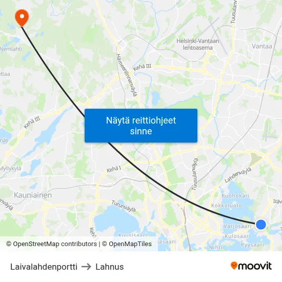 Laivalahdenportti to Lahnus map