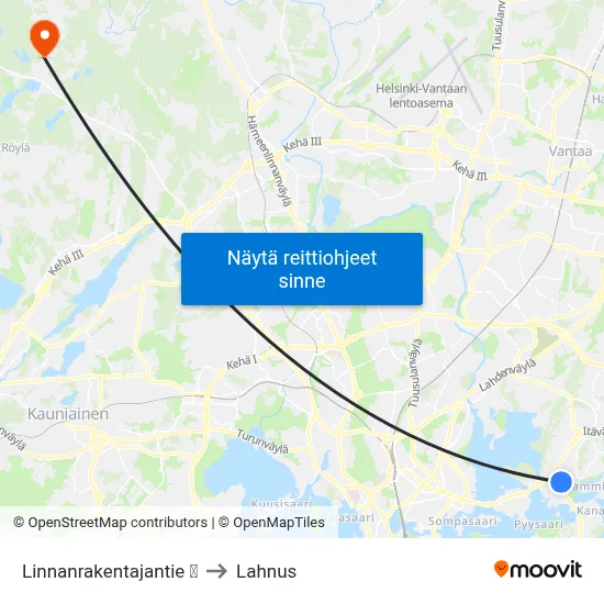 Linnanrakentajantie 🏢 to Lahnus map
