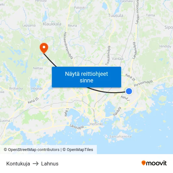 Kontukuja to Lahnus map