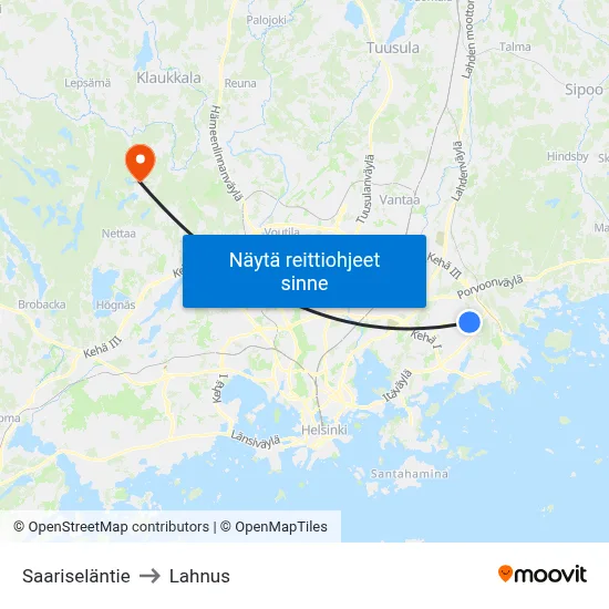 Saariseläntie to Lahnus map