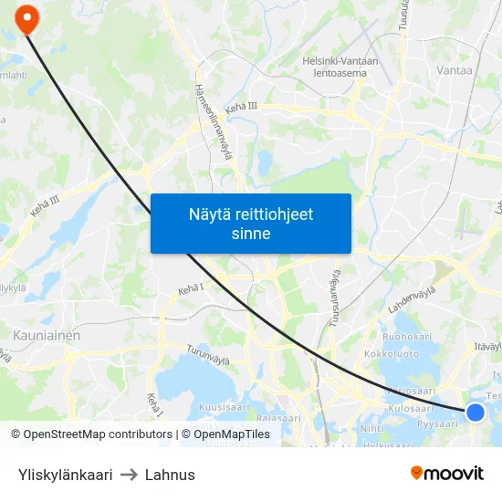 Yliskylänkaari to Lahnus map