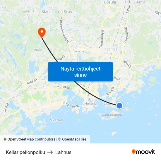 Kellaripellonpolku to Lahnus map