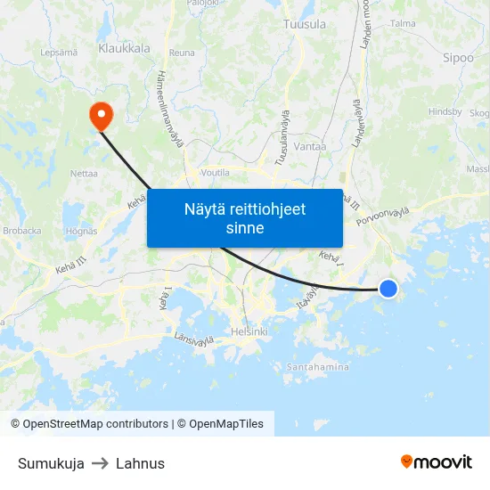 Sumukuja to Lahnus map