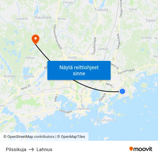 Pilssikuja to Lahnus map
