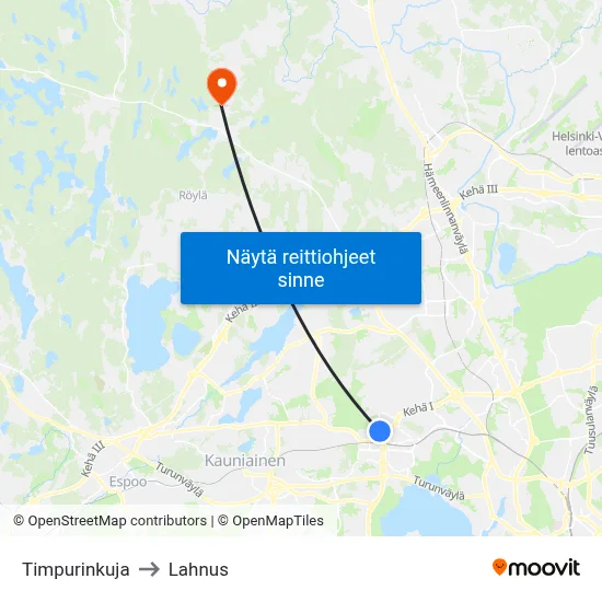 Timpurinkuja to Lahnus map