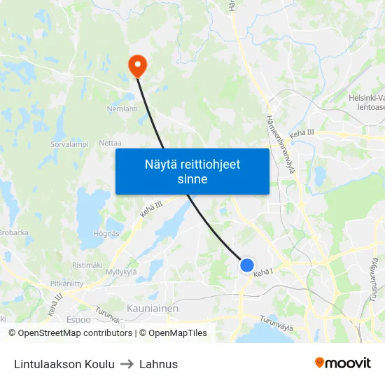 Lintulaakson Koulu to Lahnus map