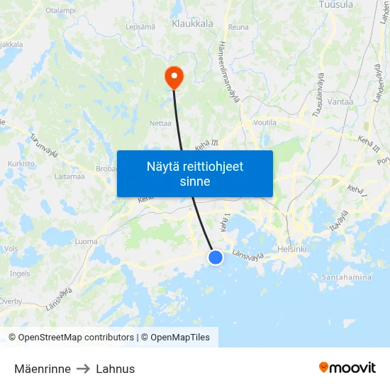 Mäenrinne to Lahnus map