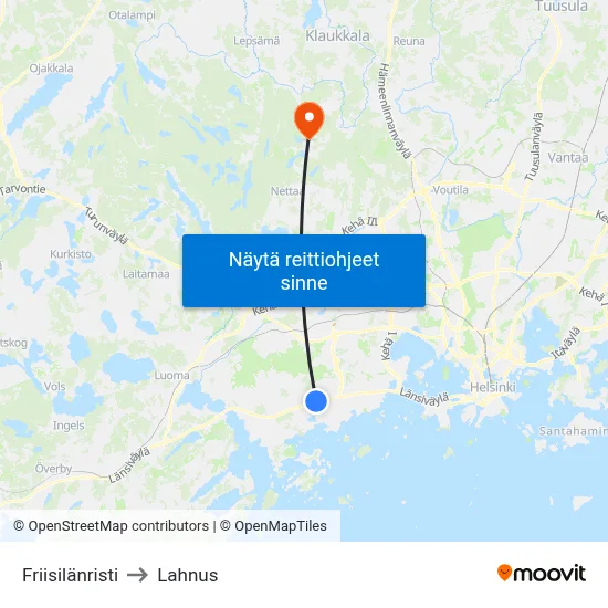 Friisilänristi to Lahnus map
