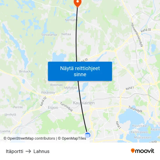 Itäportti to Lahnus map
