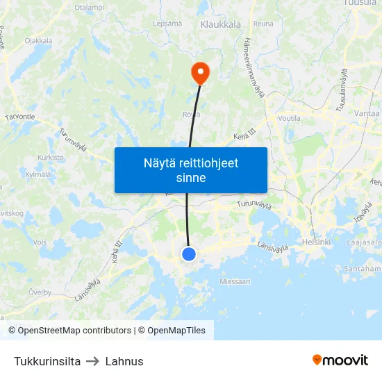 Tukkurinsilta to Lahnus map