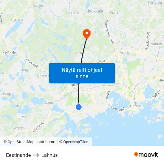 Eestinahde to Lahnus map