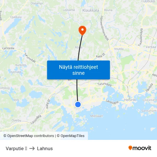 Varputie 🛍️ to Lahnus map
