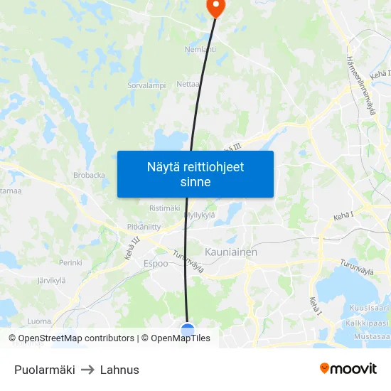 Puolarmäki to Lahnus map
