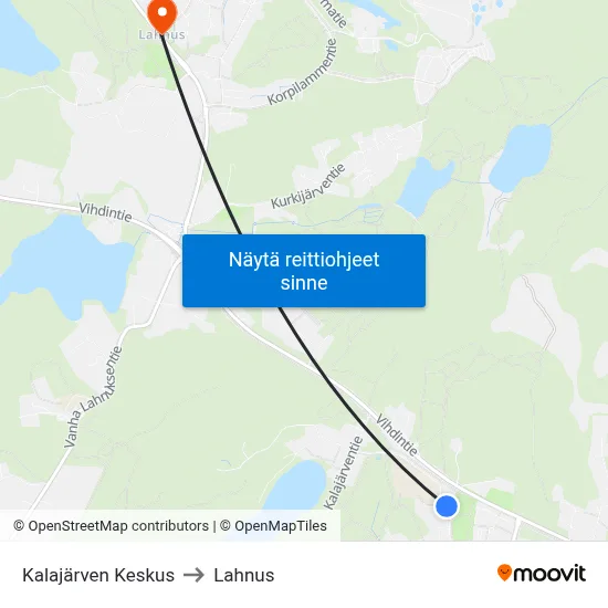 Kalajärven Keskus to Lahnus map