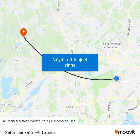Säteritilankatu to Lahnus map