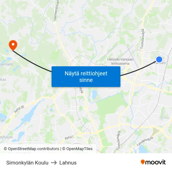 Simonkylän Koulu to Lahnus map