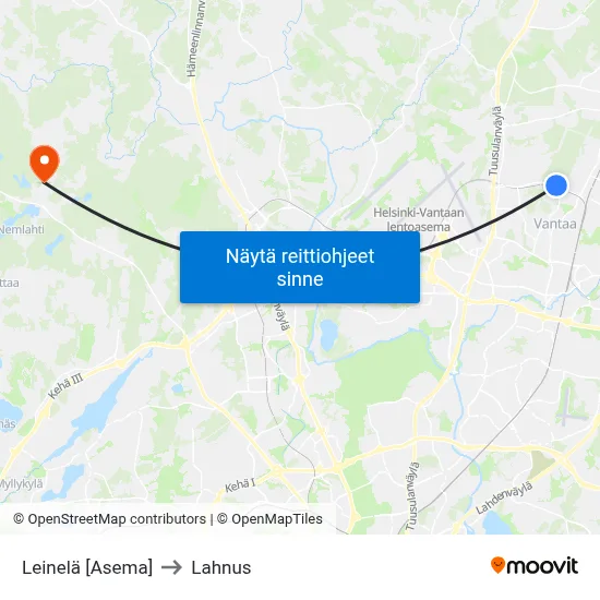 Leinelä [Asema] to Lahnus map
